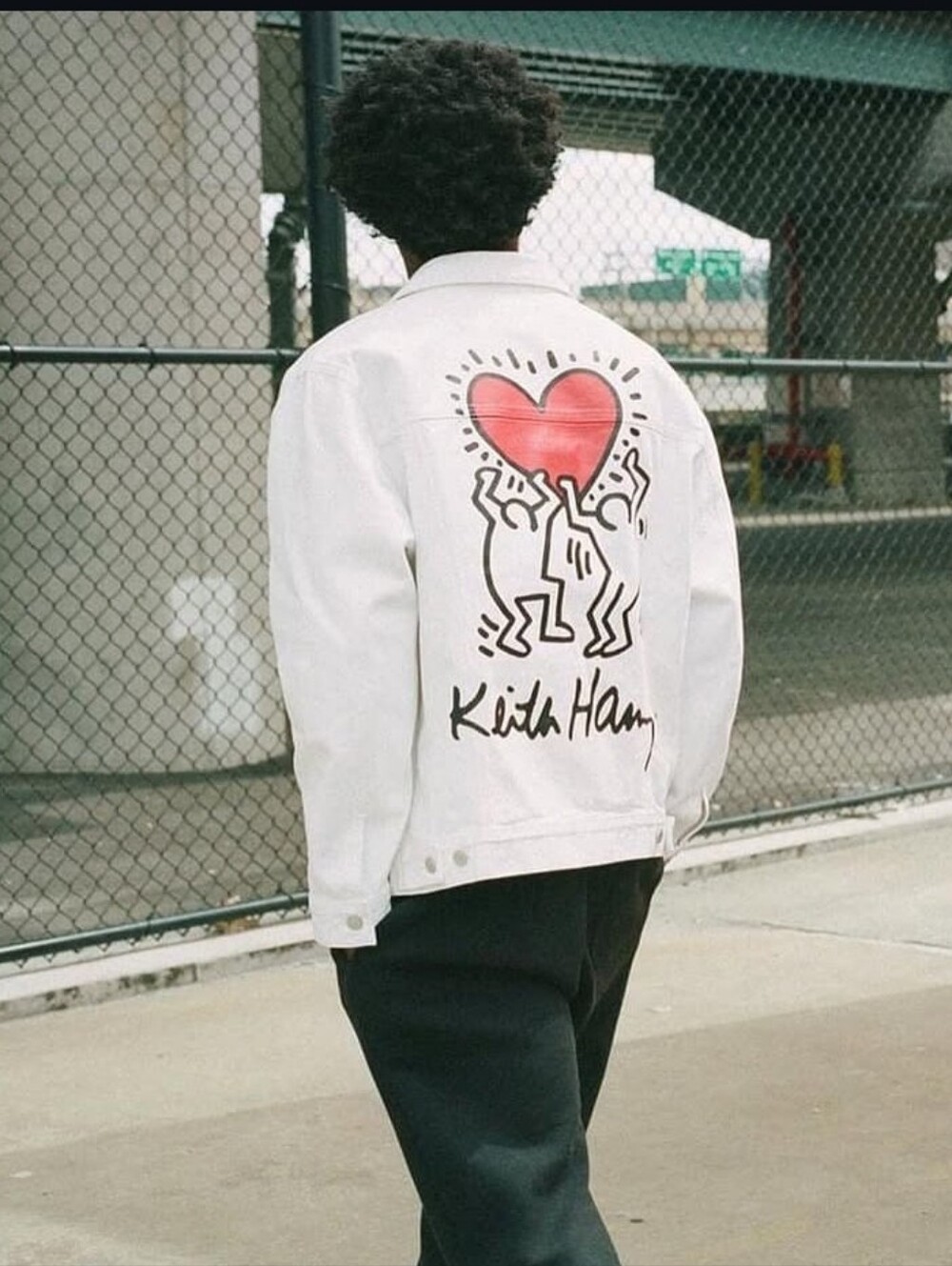 Keith Haring H&M Oversized Denim Jacket Sz Sm